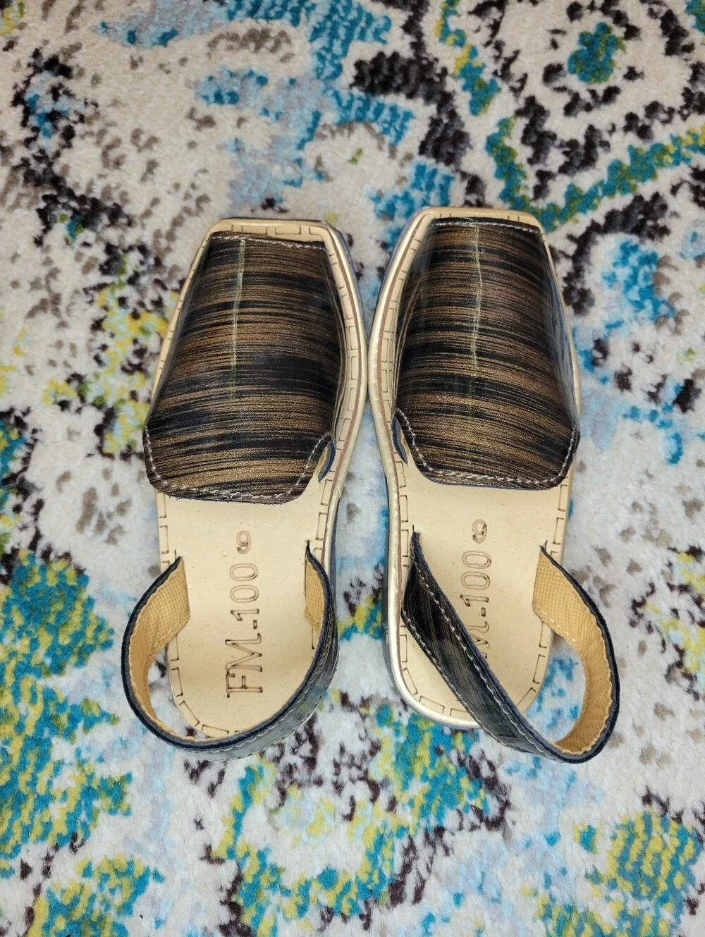 Handcrafted FM Metallic Gold Leather Slingback Peshawari Chappals Sandals, Tod 9